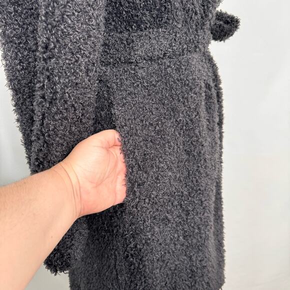 Sooki Teddy Wrap Trench Coat Gray Jacket Fuzzy Warm Classic Preppy Winter Size M - Picture 7 of 13